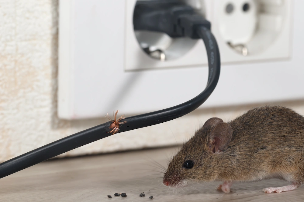 rodent near electrical outlet