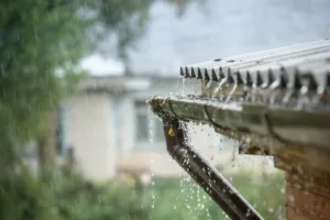 gutter with rain