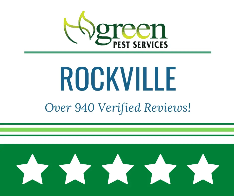 Green Pest Services Rockville banner highlighting over 940 verified reviews with five star rating display