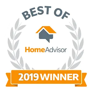 HomeAdvisor Best Of 2019 Winner badge with laurel wreath design